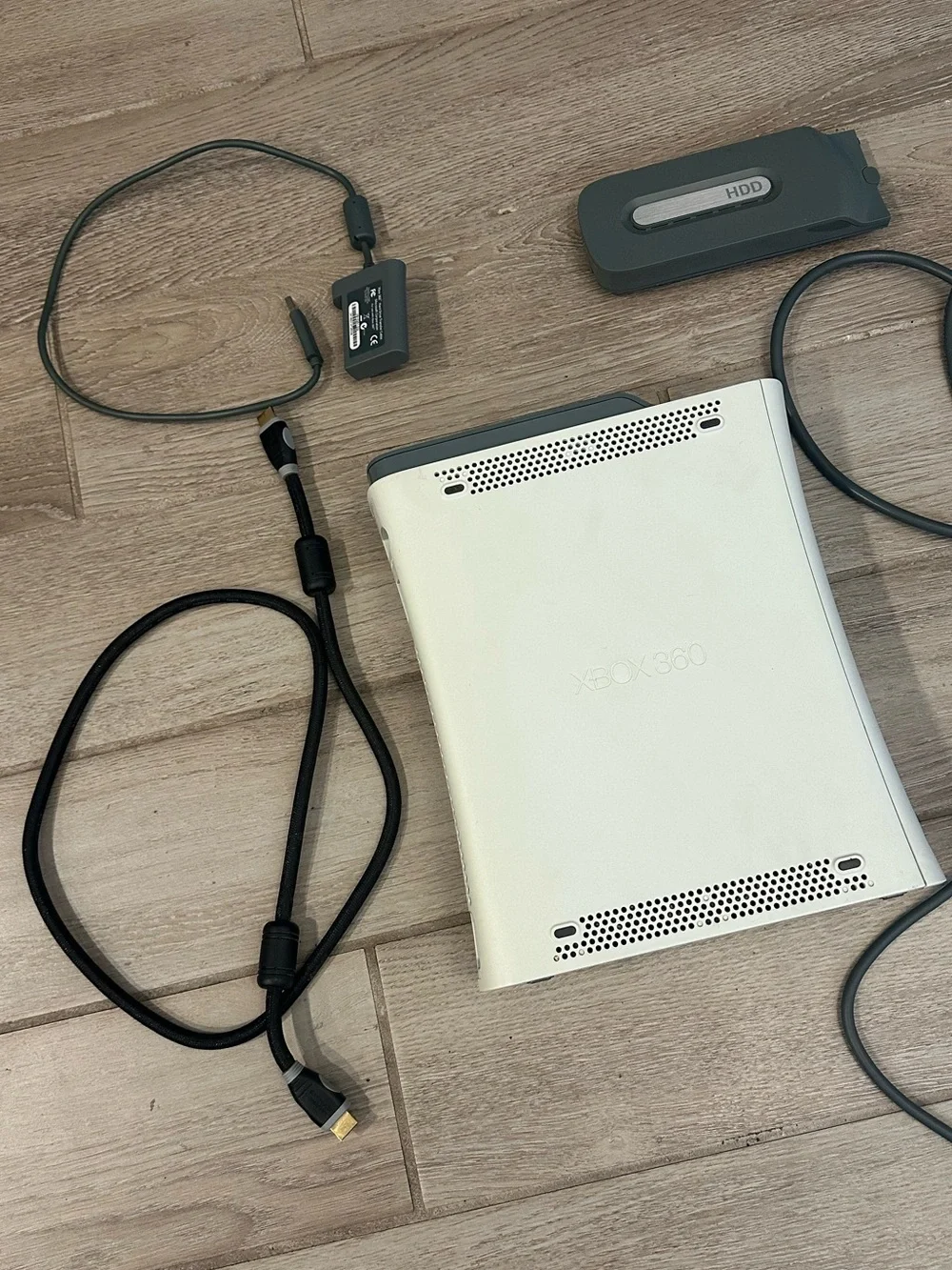 VTG Microsoft Xbox 360 Console w/ Extra Hard Drive & Transfer Cable